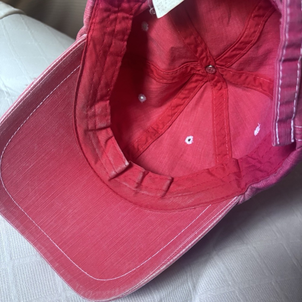 Vtg Y2K Rudolph Valentino Red Distressed Baseball Hat Cap RV Logo Embroidered - Picture 6 of 6